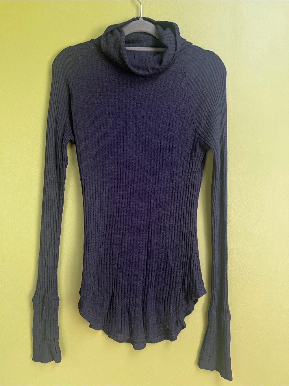 Sleek and Cozy Women's Navy Blue Textured Turtleneck Sweater